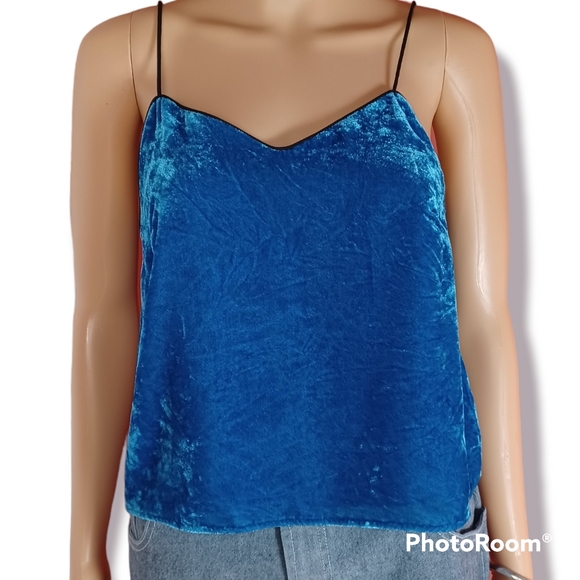 Wayf Tops - WAYF Blue Velvet Tank Top